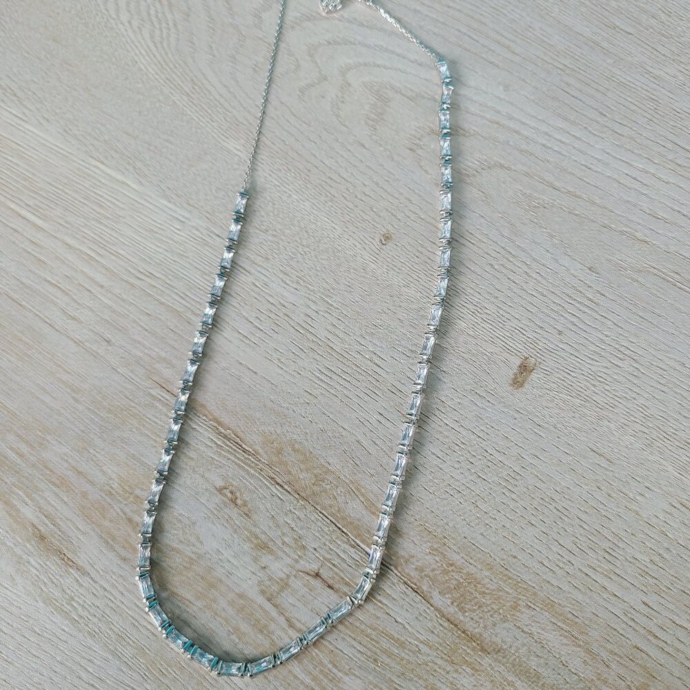 Kendra Scott Juliette Silver Strand Necklace in White Crystal